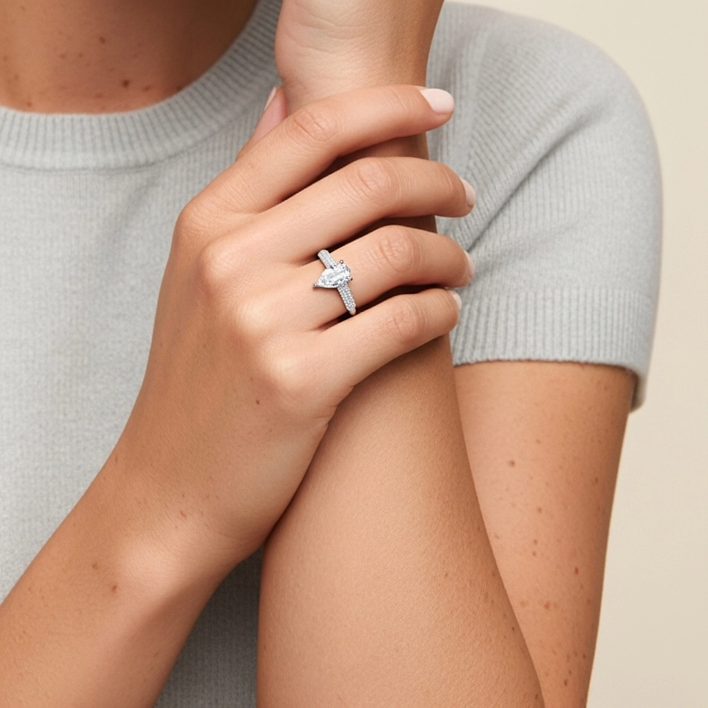 2.00ct Moissanita Anillo de Compromiso Platino