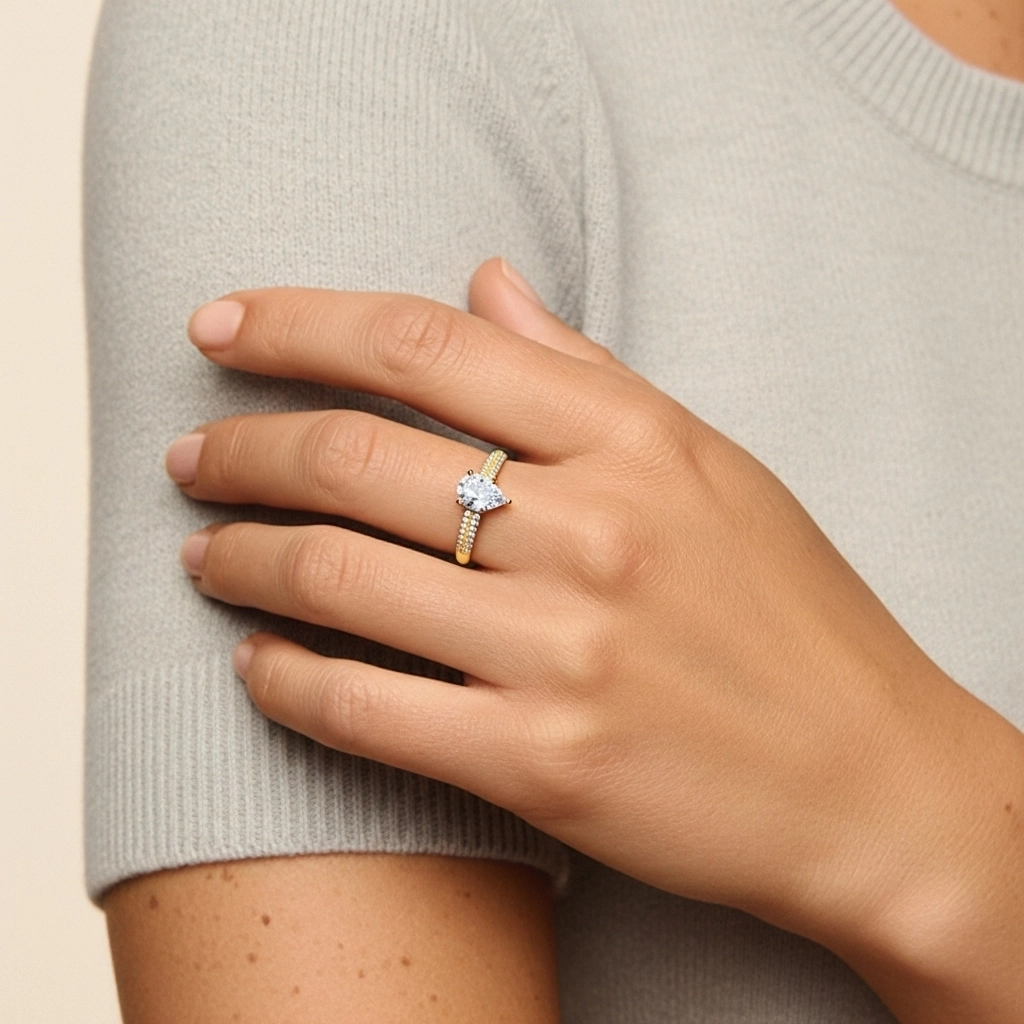 2.00ct Moissanite Bague de fiançailles Or 18 carats