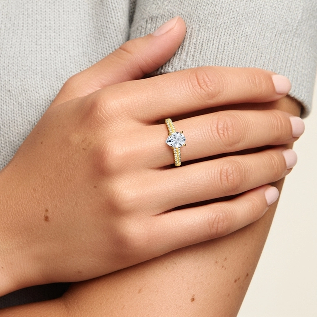 2.00ct Moissanite Bague de fiançailles Or 18 carats