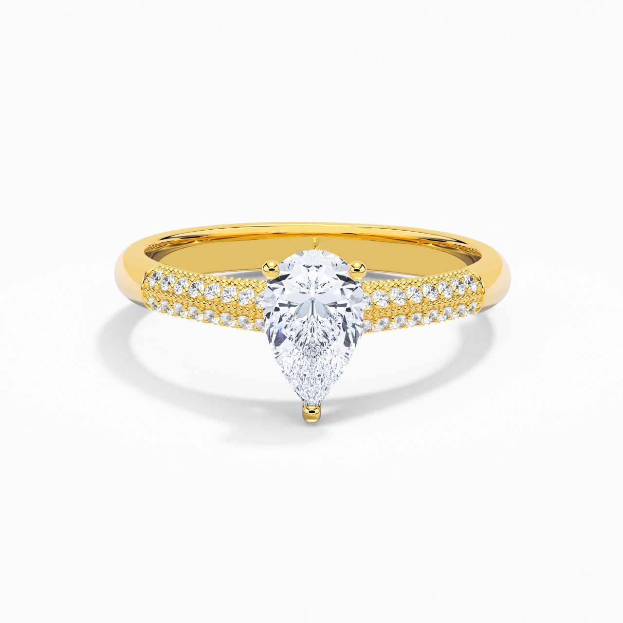 1.00ct Moissanite Engagement Ring 18K Gold