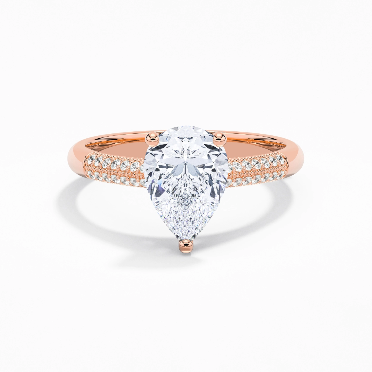 2.00ct Moissanite Engagement Ring 14K Rose Gold