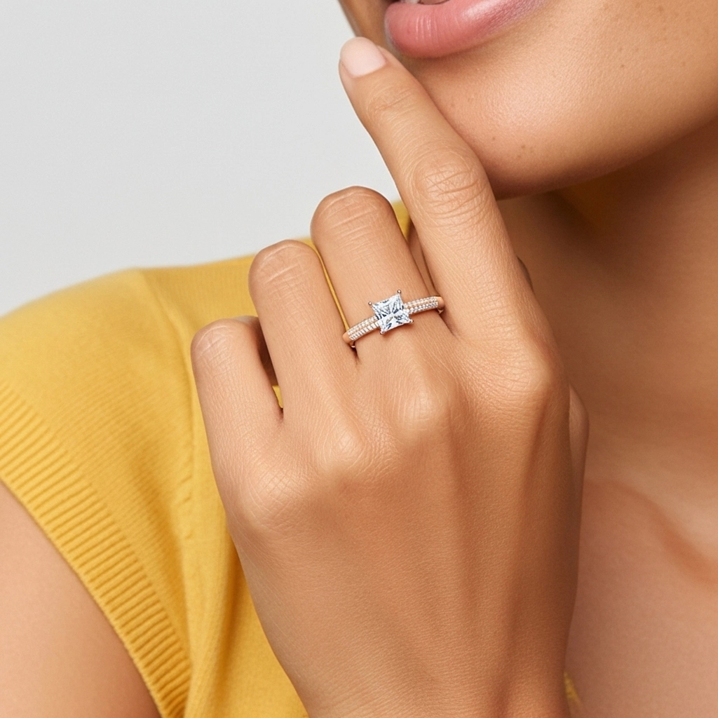 2.00ct Moissanita Anillo de Compromiso Oro rosa 14K