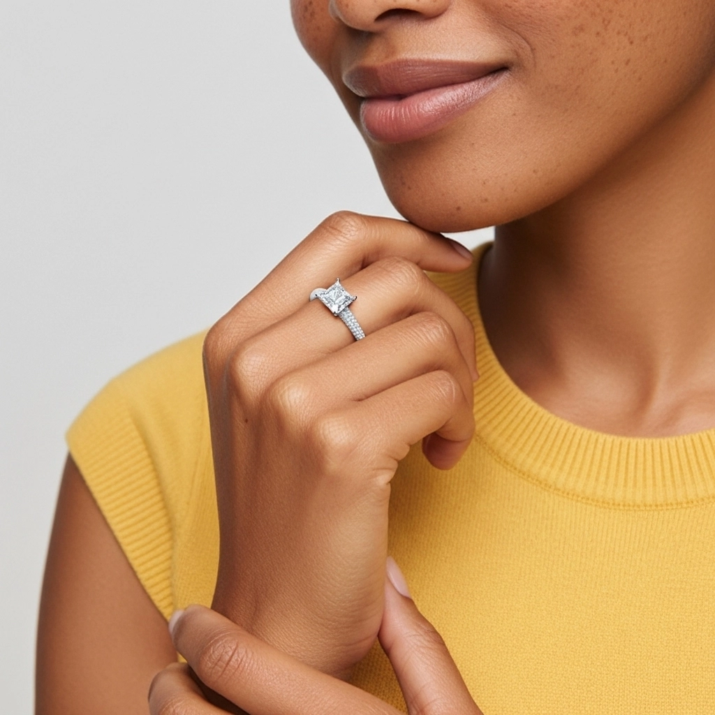 2.00ct Moissanita Anillo de Compromiso Platino