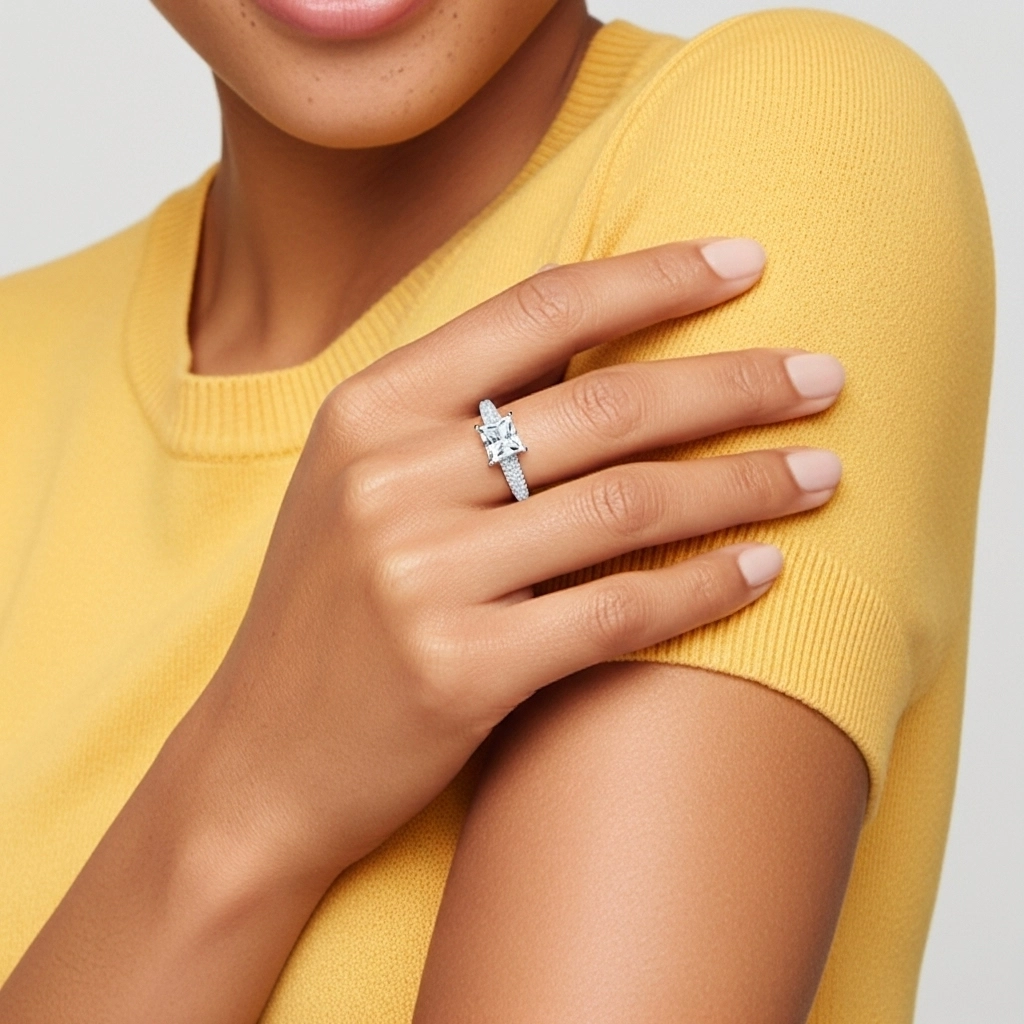 2.00ct Moissanita Anillo de Compromiso Platino