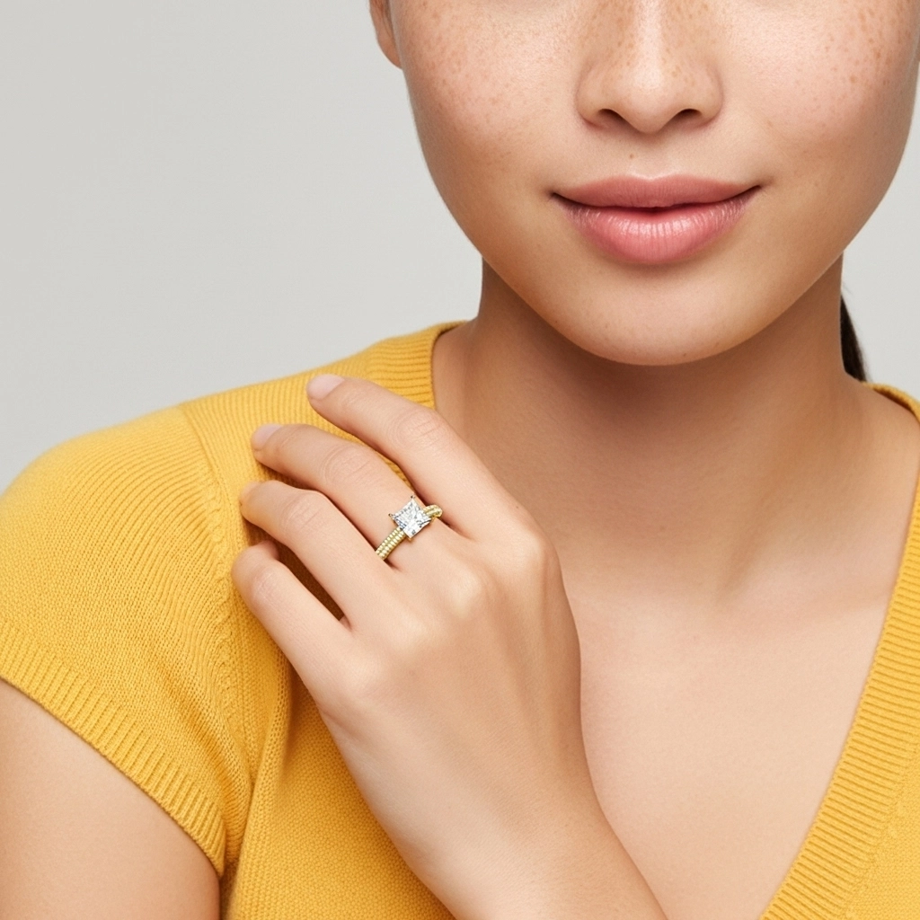 2.00ct Moissanite Bague de fiançailles Or 14 carats