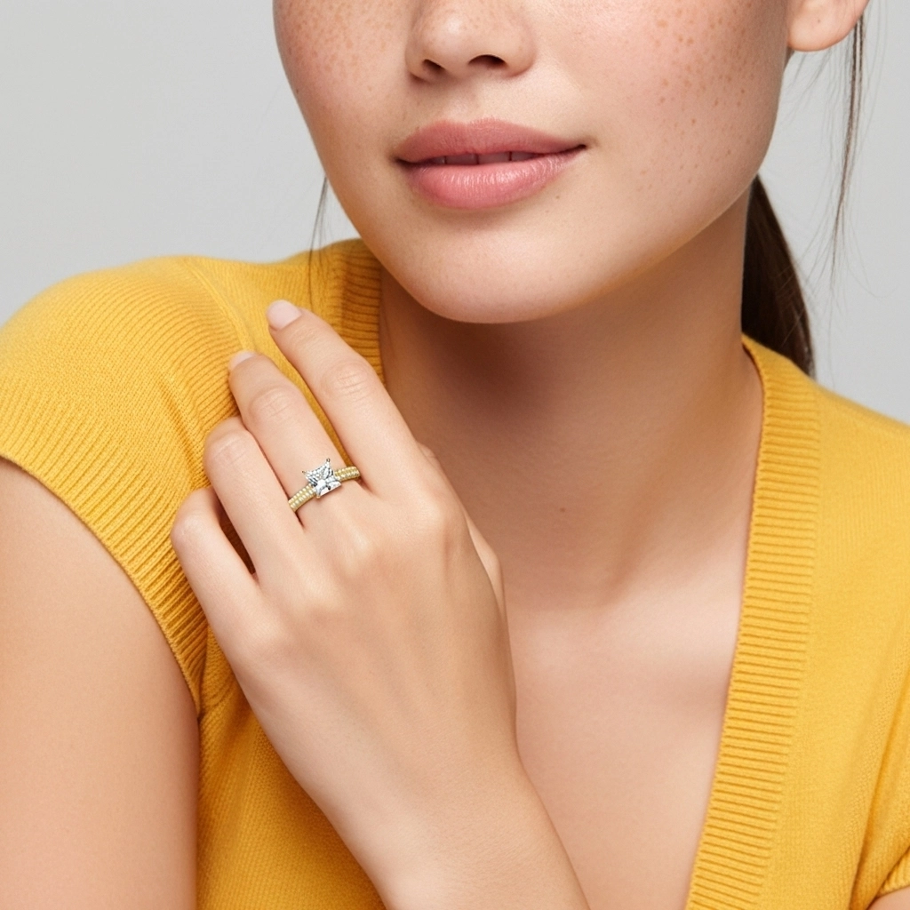 2.00ct Moissanite Bague de fiançailles Or 14 carats