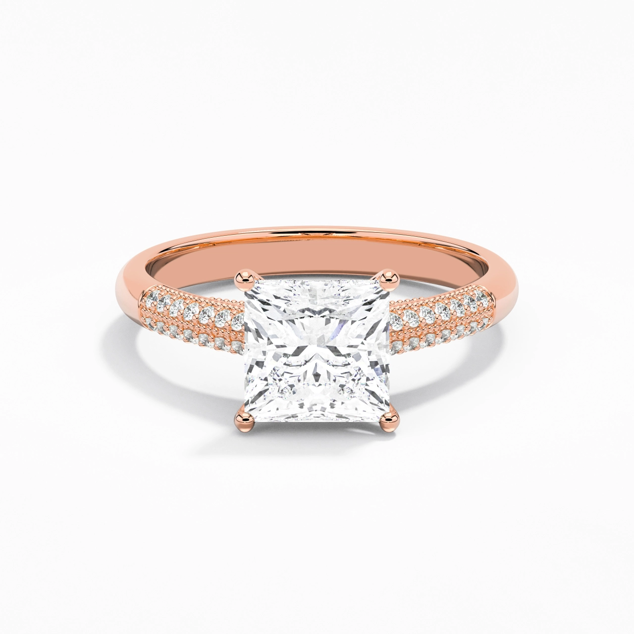 2.00ct Moissanite Engagement Ring 18K Rose Gold