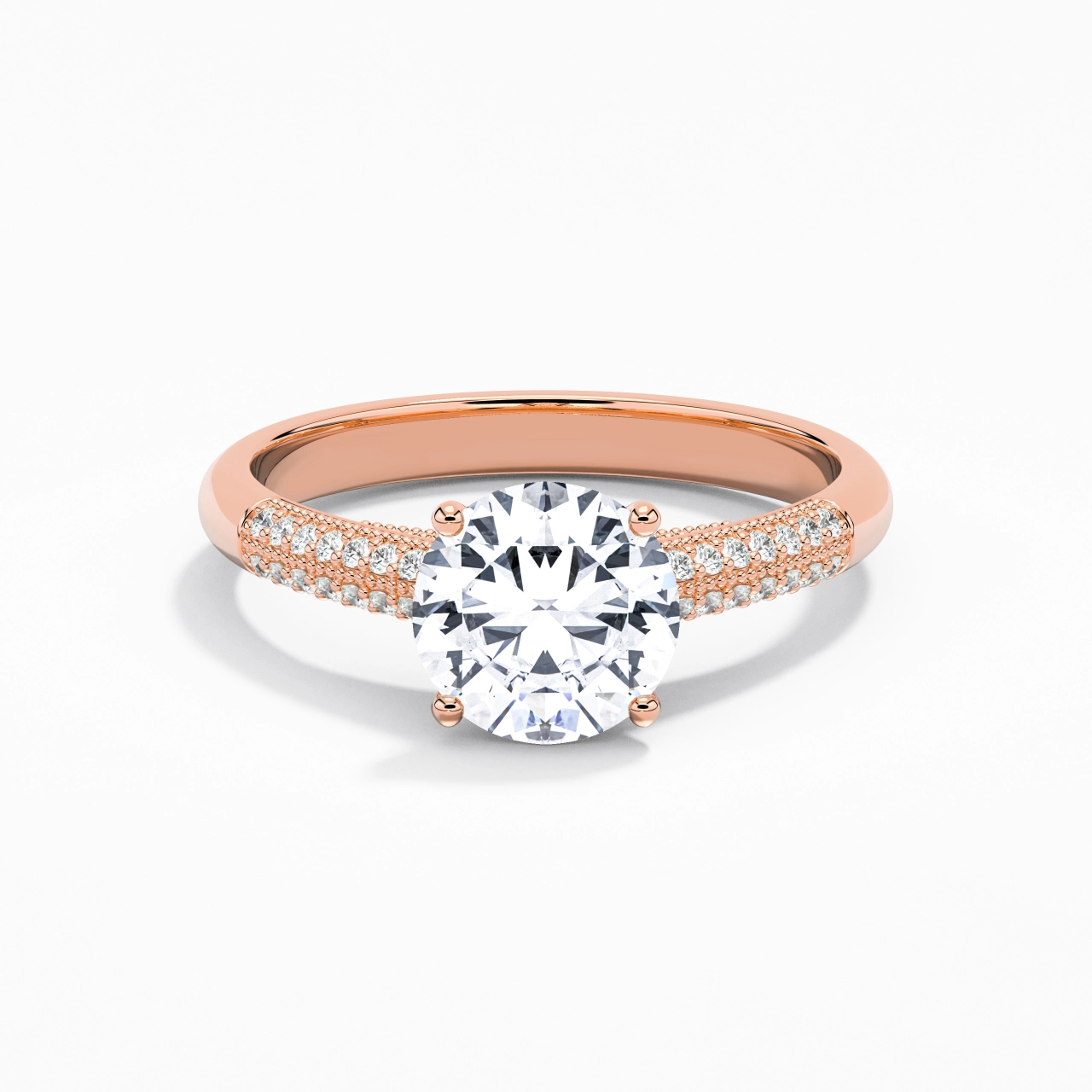 1.50ct Moissanite Engagement Ring 18K Rose Gold