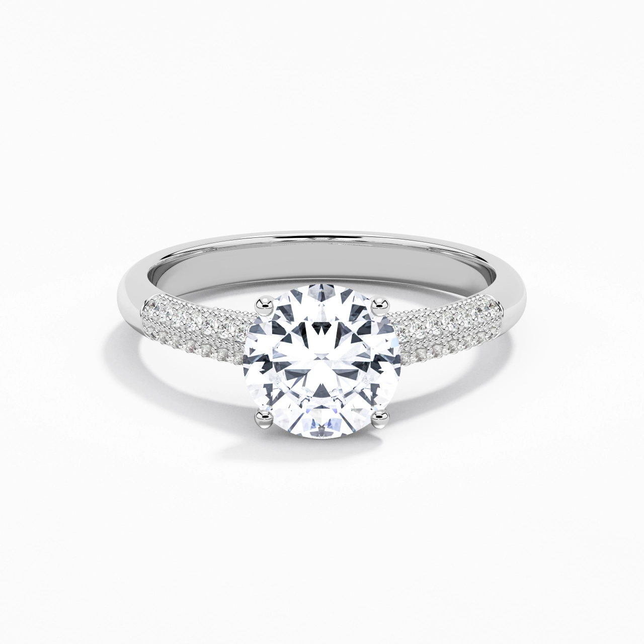 Rétro Rond 1.50ct Moissanite Bague de fiançailles