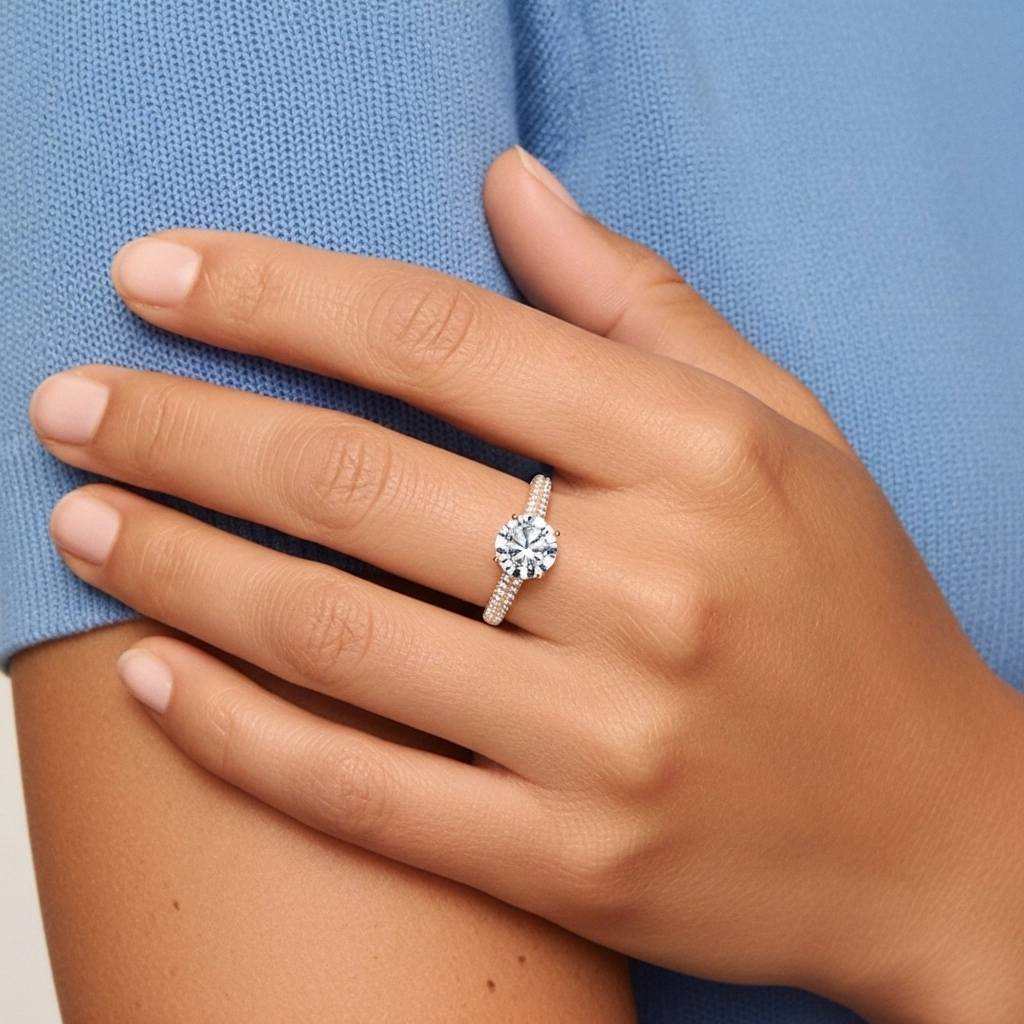 2.00ct Moissanite Bague de fiançailles Or rose 14 carats