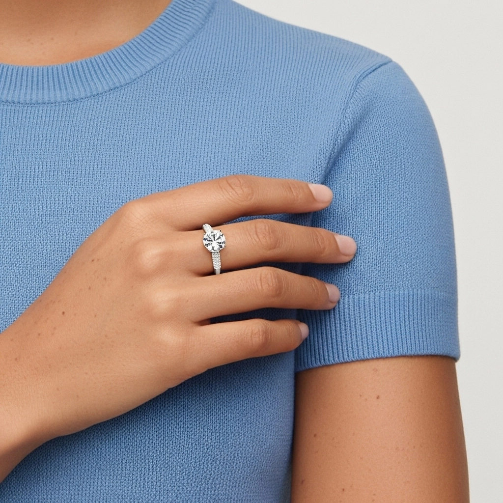 2.00ct Moissanite Bague de fiançailles Platine