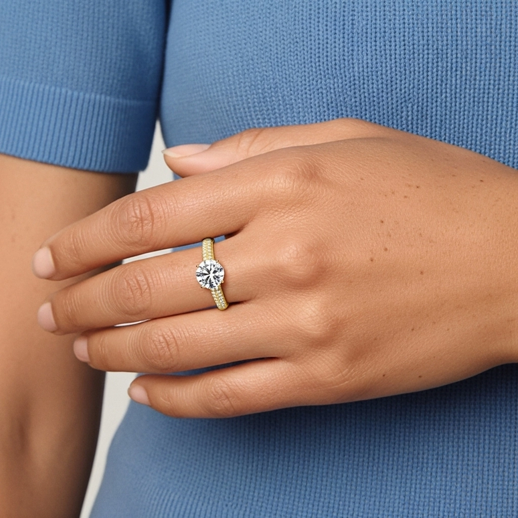 2.00ct Moissanite Bague de fiançailles Or 18 carats