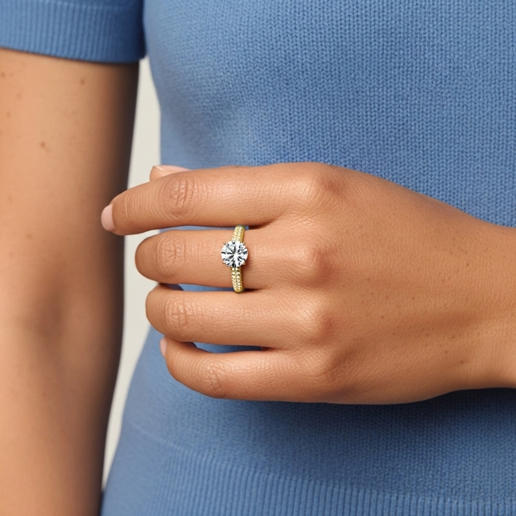 2.00ct Moissanite Bague de fiançailles Or 18 carats