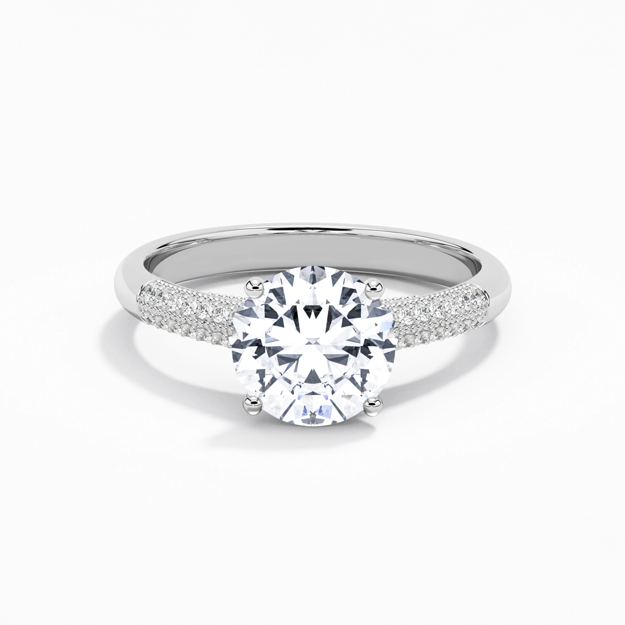 Retro Round 2.00ct Moissanite Engagement Ring