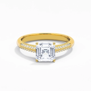 Retro Asscher 1.50ct Moissanite Engagement Ring