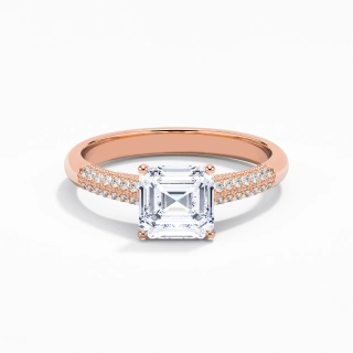 Retro Asscher 1.00ct Moissanite Engagement Ring