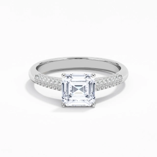 1.00ct Moissanite Engagement Ring 14K White Gold