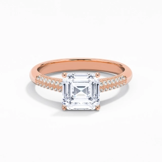 2.00ct Moissanite Engagement Ring 14K Rose Gold