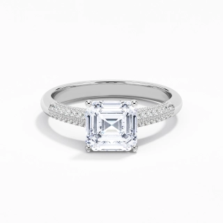 Retro Asscher 2.00ct Moissanite Engagement Ring