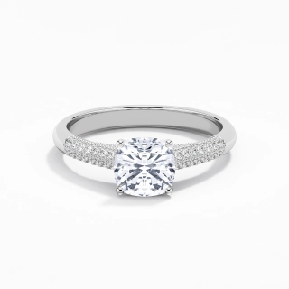 1.50ct Moissanite Engagement Ring 18K White Gold