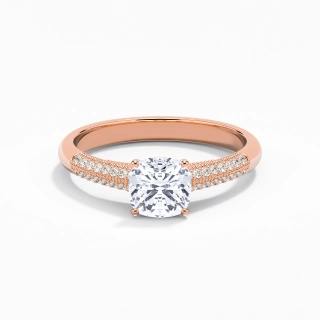 1.00ct Moissanite Engagement Ring 18K Rose Gold