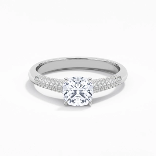 1.00ct Moissanite Engagement Ring 18K White Gold