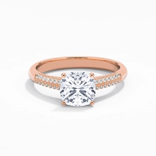 2.00ct Moissanite Engagement Ring 14K Rose Gold