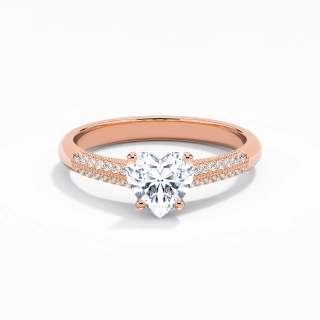 Retro Heart 1.00ct Moissanite Engagement Ring