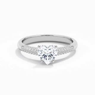 Retro Heart 1.00ct Moissanite Engagement Ring