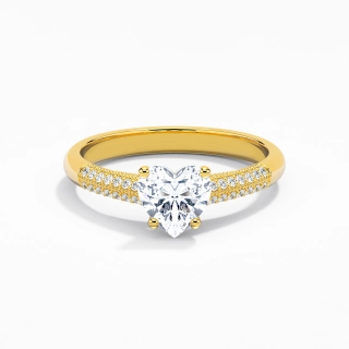 Retro Heart 1.00ct Moissanite Engagement Ring