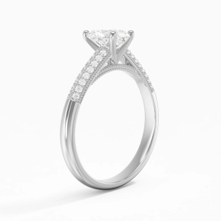 Retro Heart 1.00ct Moissanite Engagement Ring