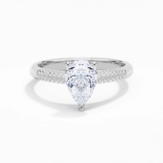 Rétro Poire 1.50ct Moissanite Bague de fiançailles