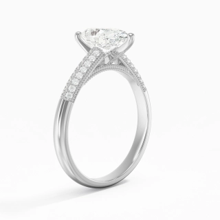 1.50ct Moissanite Bague de fiançailles Or blanc 14 carats