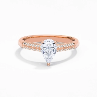 1.00ct Moissanite Engagement Ring 14K Rose Gold