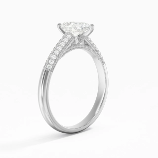 1.00ct Moissanite Engagement Ring 14K White Gold