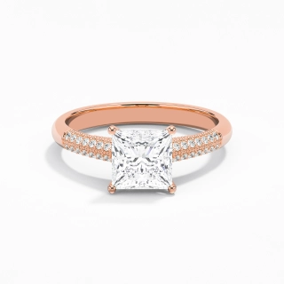 1.50ct Moissanite Engagement Ring 18K Rose Gold