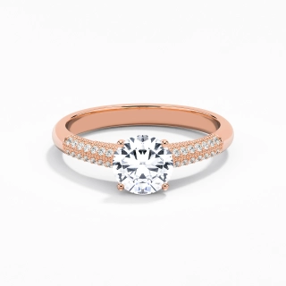 1.00ct Moissanite Engagement Ring 14K Rose Gold