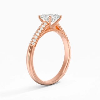 1.00ct Moissanite Engagement Ring 14K Rose Gold