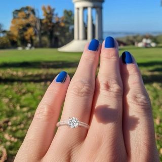 Retro Asscher 1.00ct Moissanite Engagement Ring