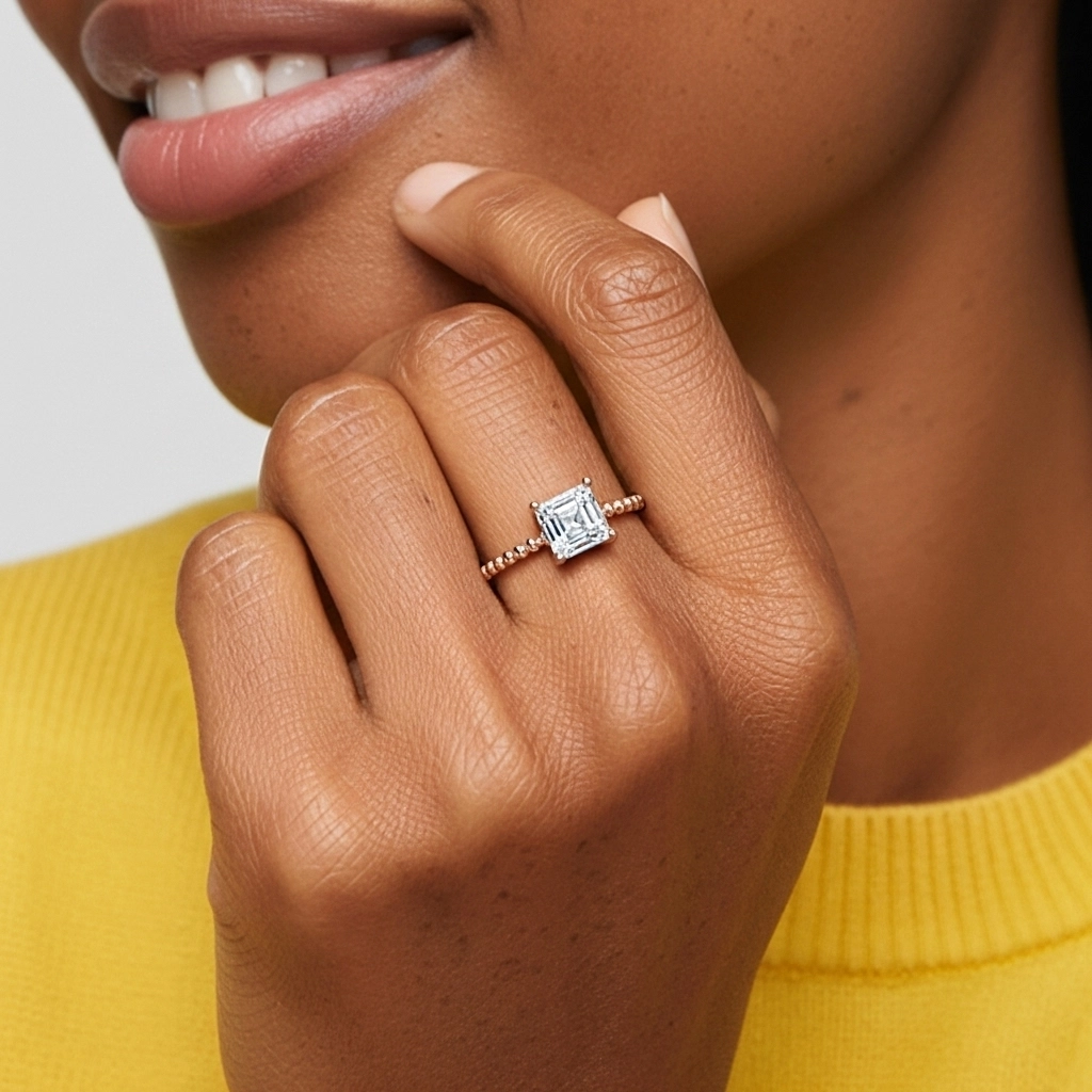 1.50ct Moissanite Engagement Ring 18K Rose Gold