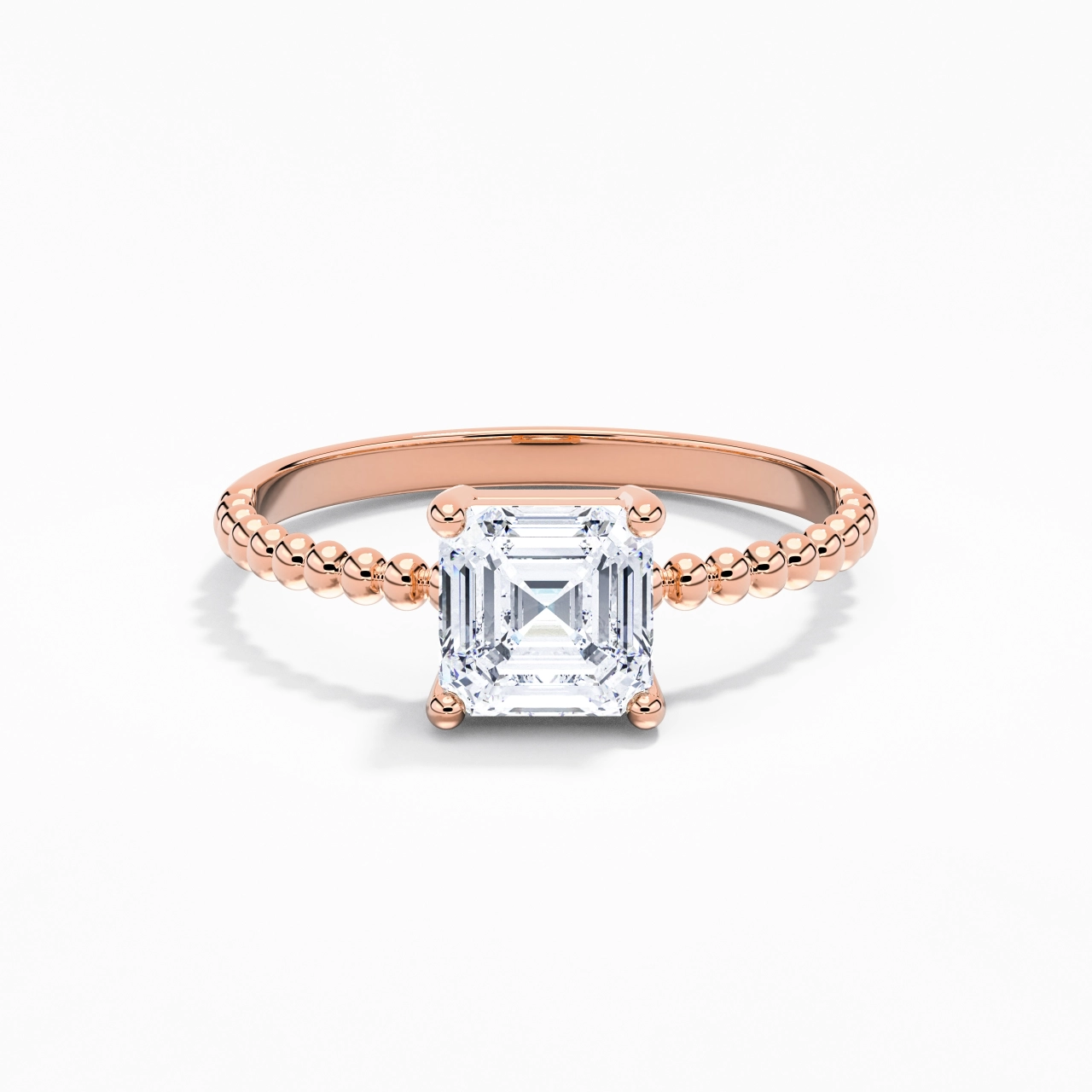 1.00ct Moissanite Engagement Ring 18K Rose Gold