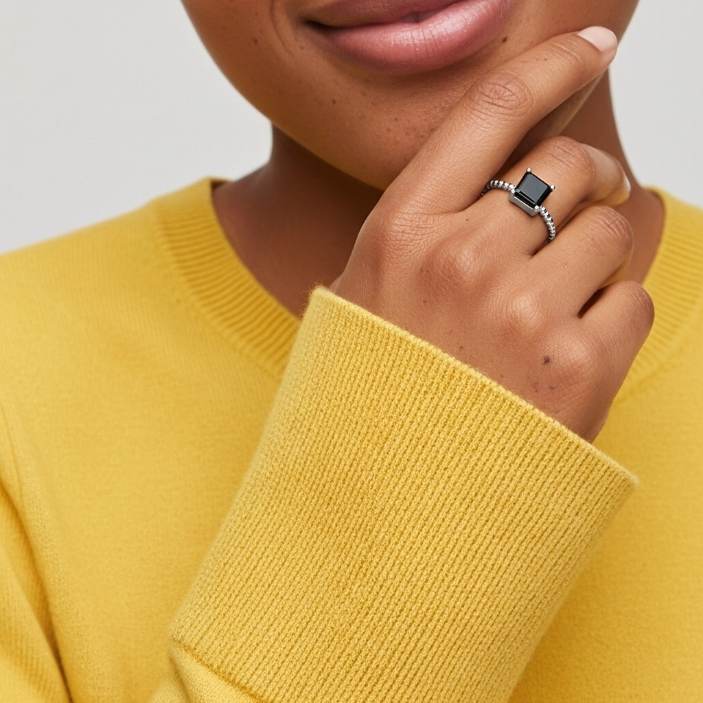 1.00ct Circonio cúbico Anillo de Compromiso Plata esterlina 925