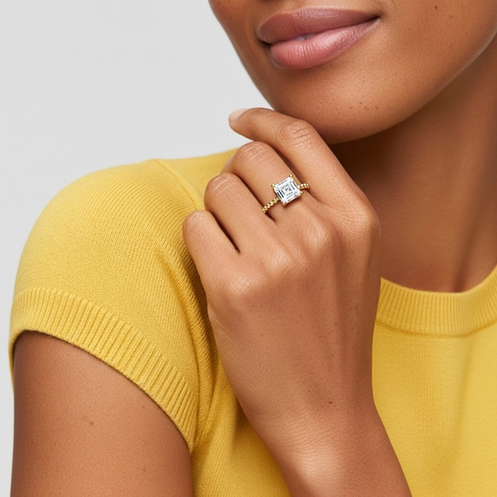 1.50ct Moissanite Engagement Ring 14K Gold