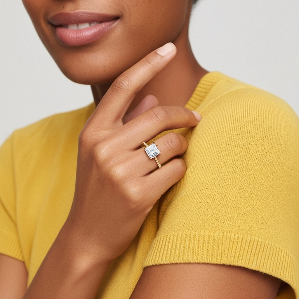 1.00ct Moissanite Bague de fiançailles Or 18 carats