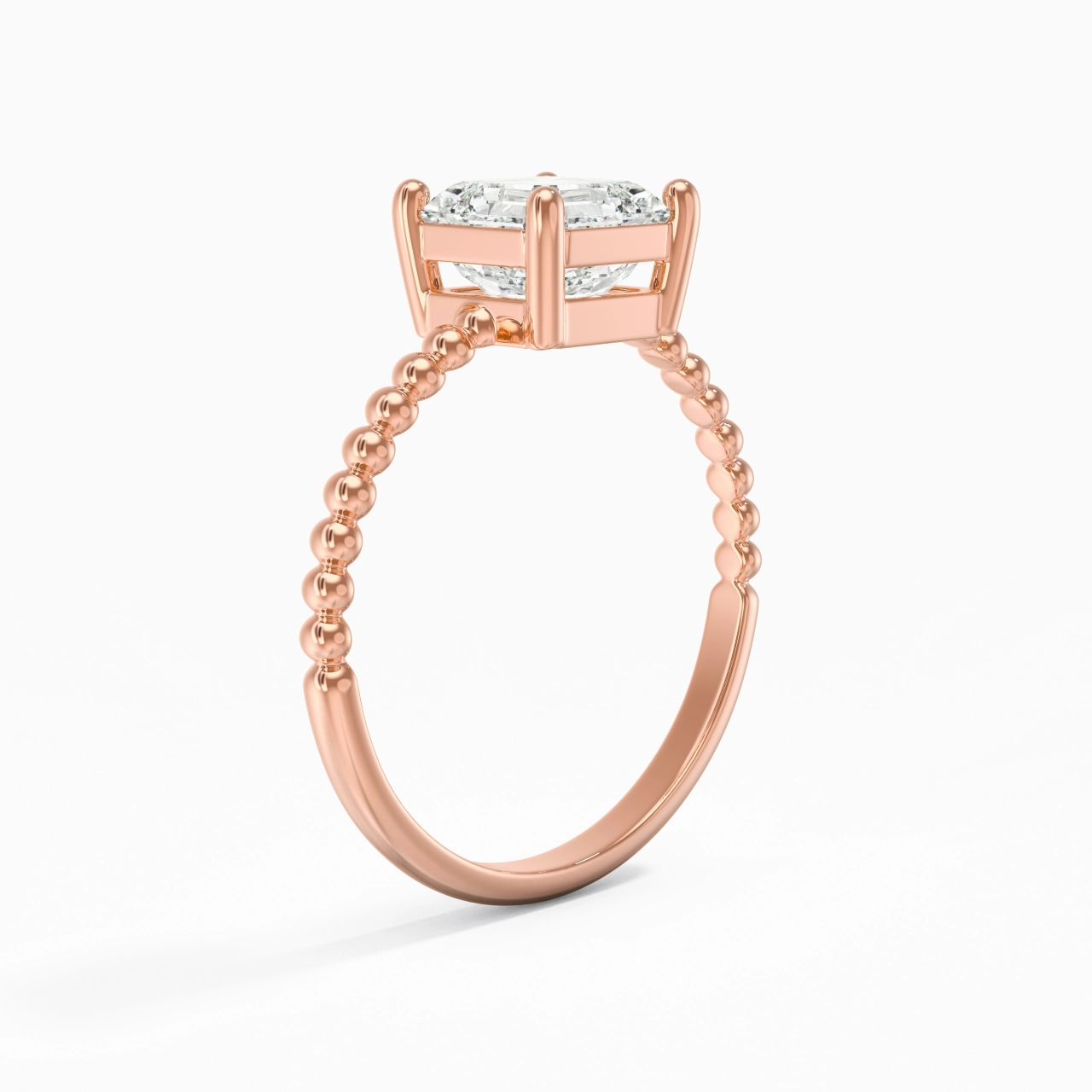 1.00ct Moissanite Engagement Ring 18K Rose Gold