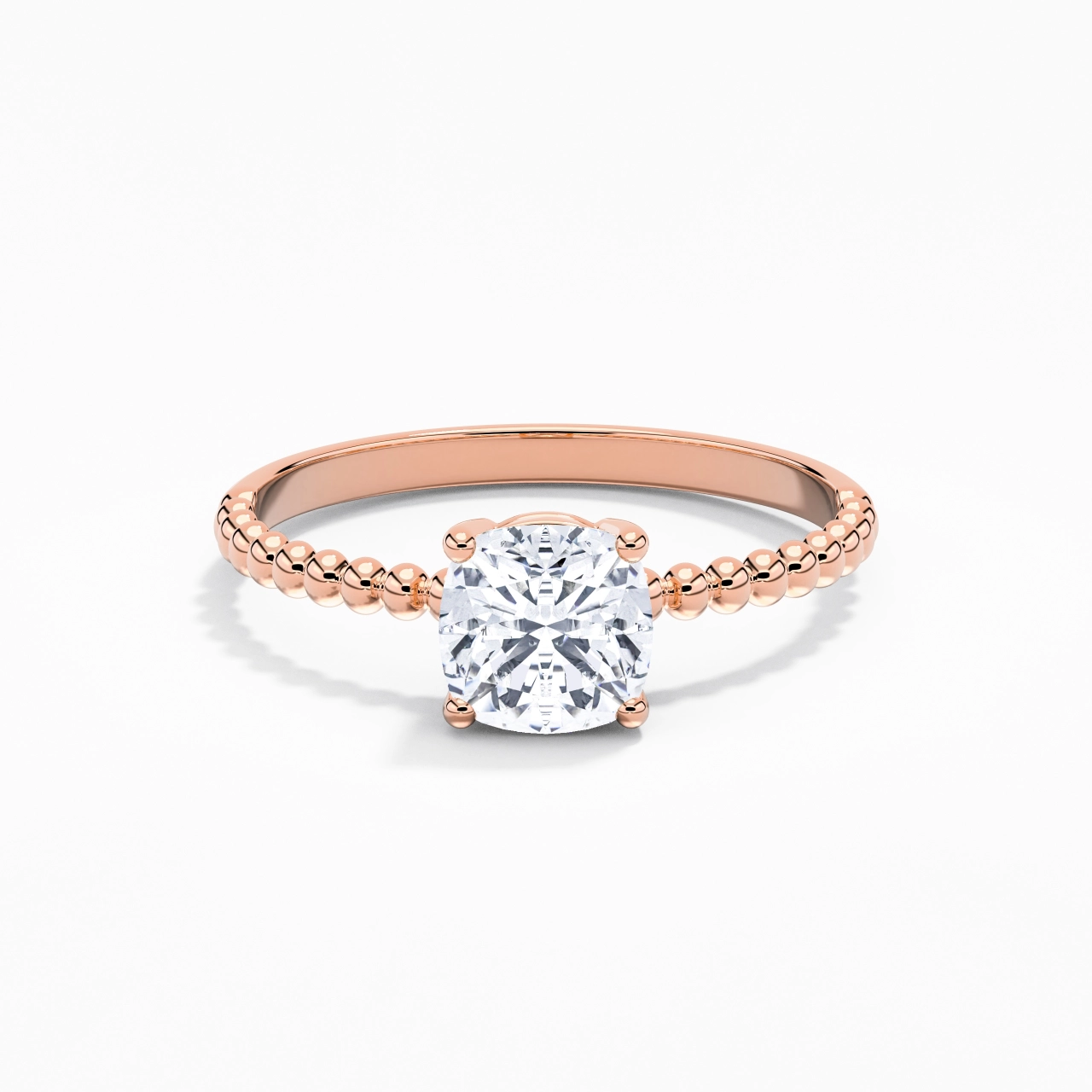 1.00ct Moissanite Engagement Ring 18K Rose Gold