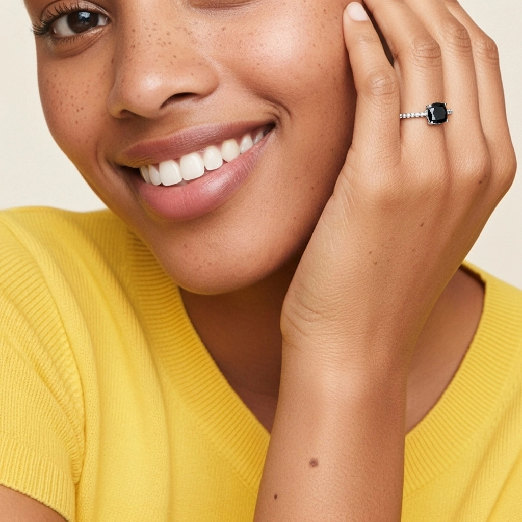 1.00ct Circonio cúbico Anillo de Compromiso Plata esterlina 925