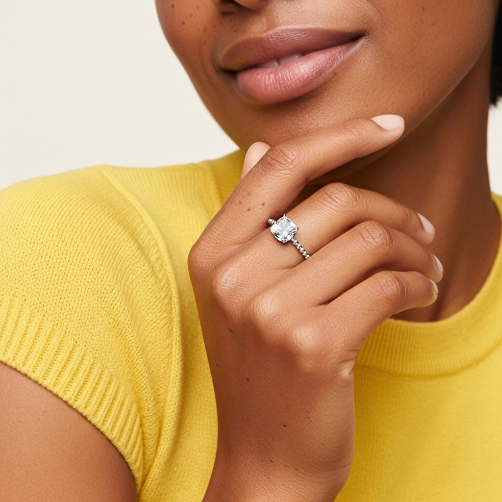 2.00ct Moissanite Bague de fiançailles Or blanc 18 carats