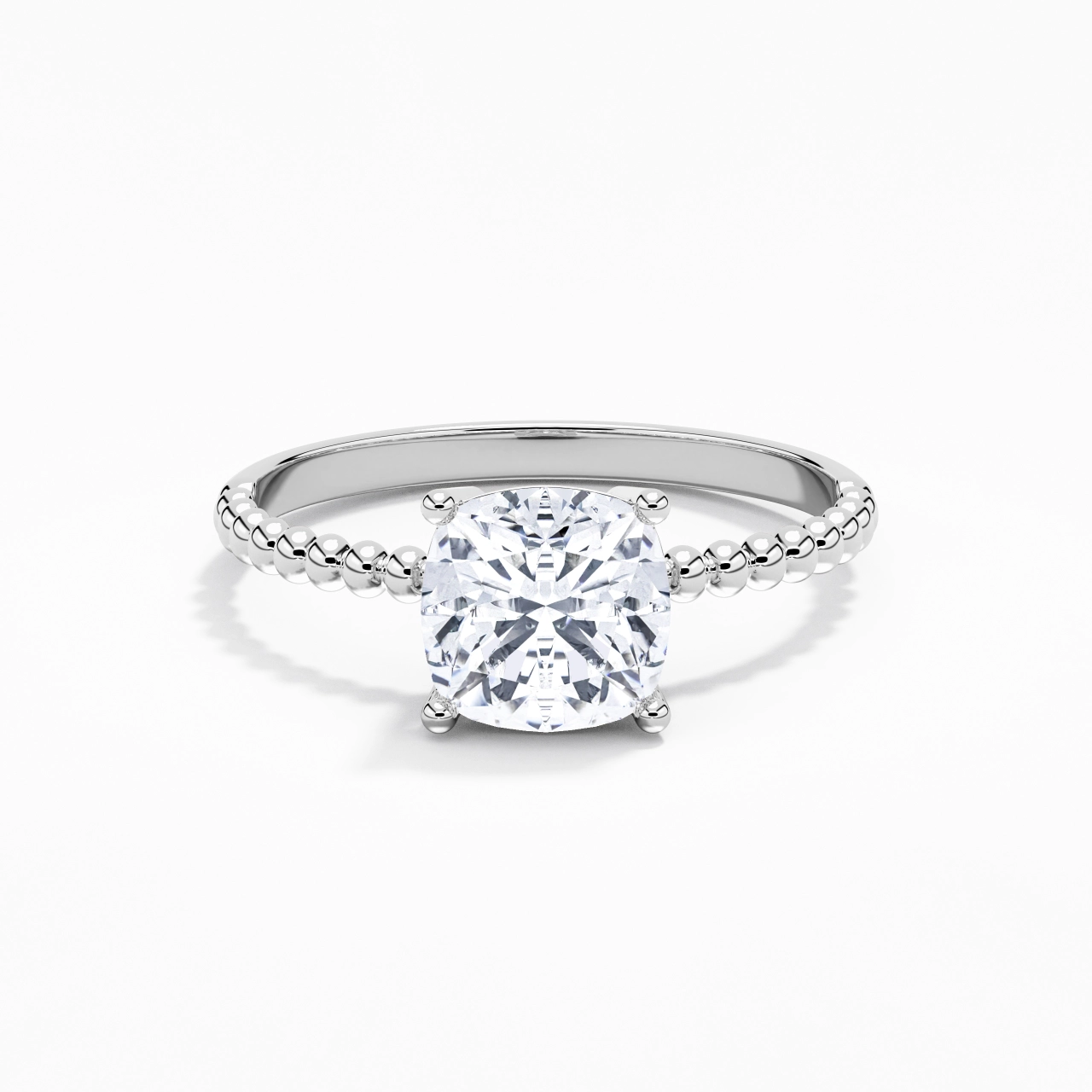 2.00ct Moissanite Engagement Ring 14K White Gold