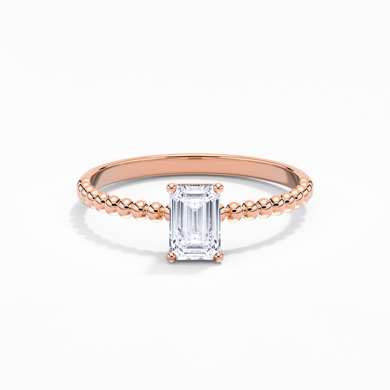 0.80ct Moissanite Bague de fiançailles Or rose 14 carats